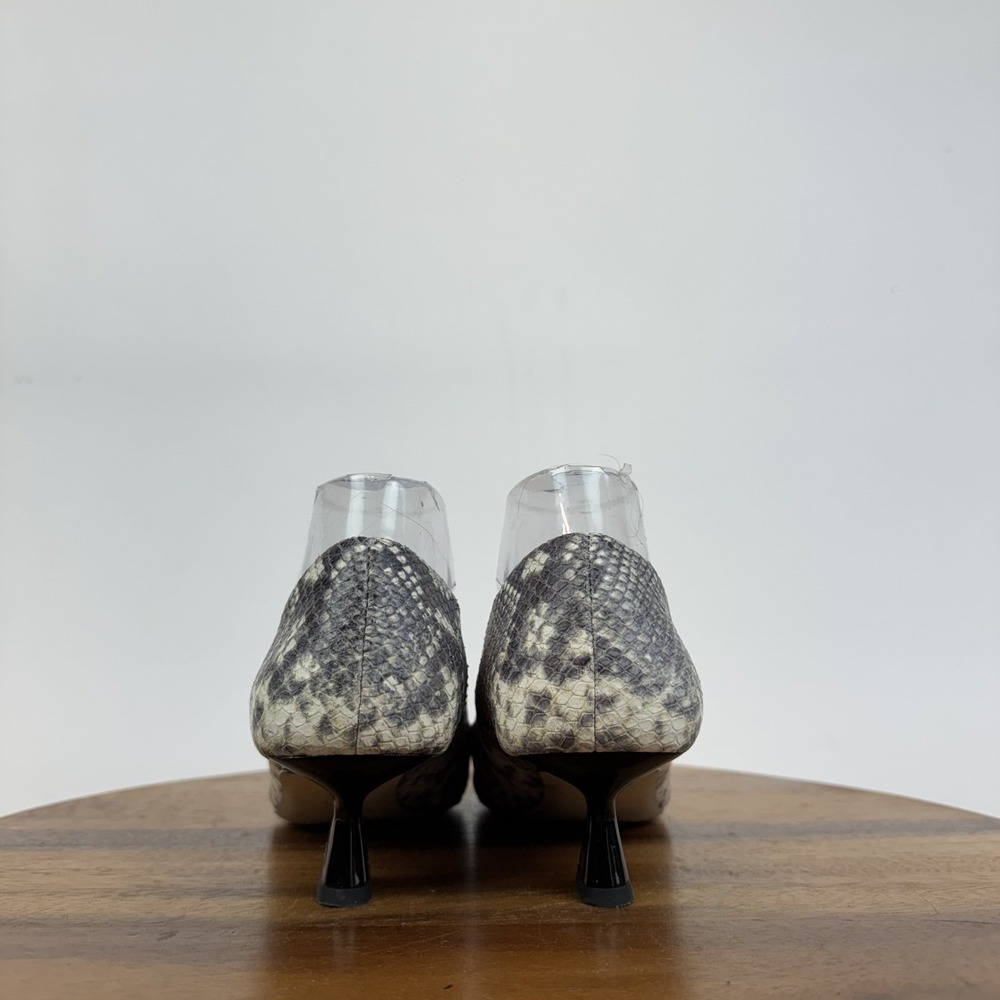 Womens Sarto Diva Snakeprint‎ Leather Comfort Kitten Heeled Pumps Size 8.5 M GUC - Picture 6 of 8